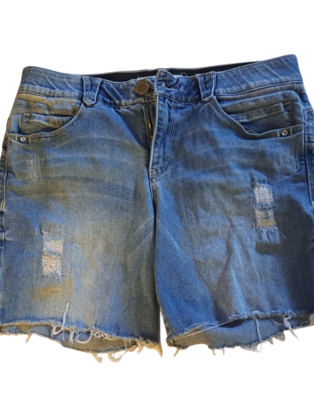 Democracy Womens Cutoff Jean Shorts Distressed Size 10